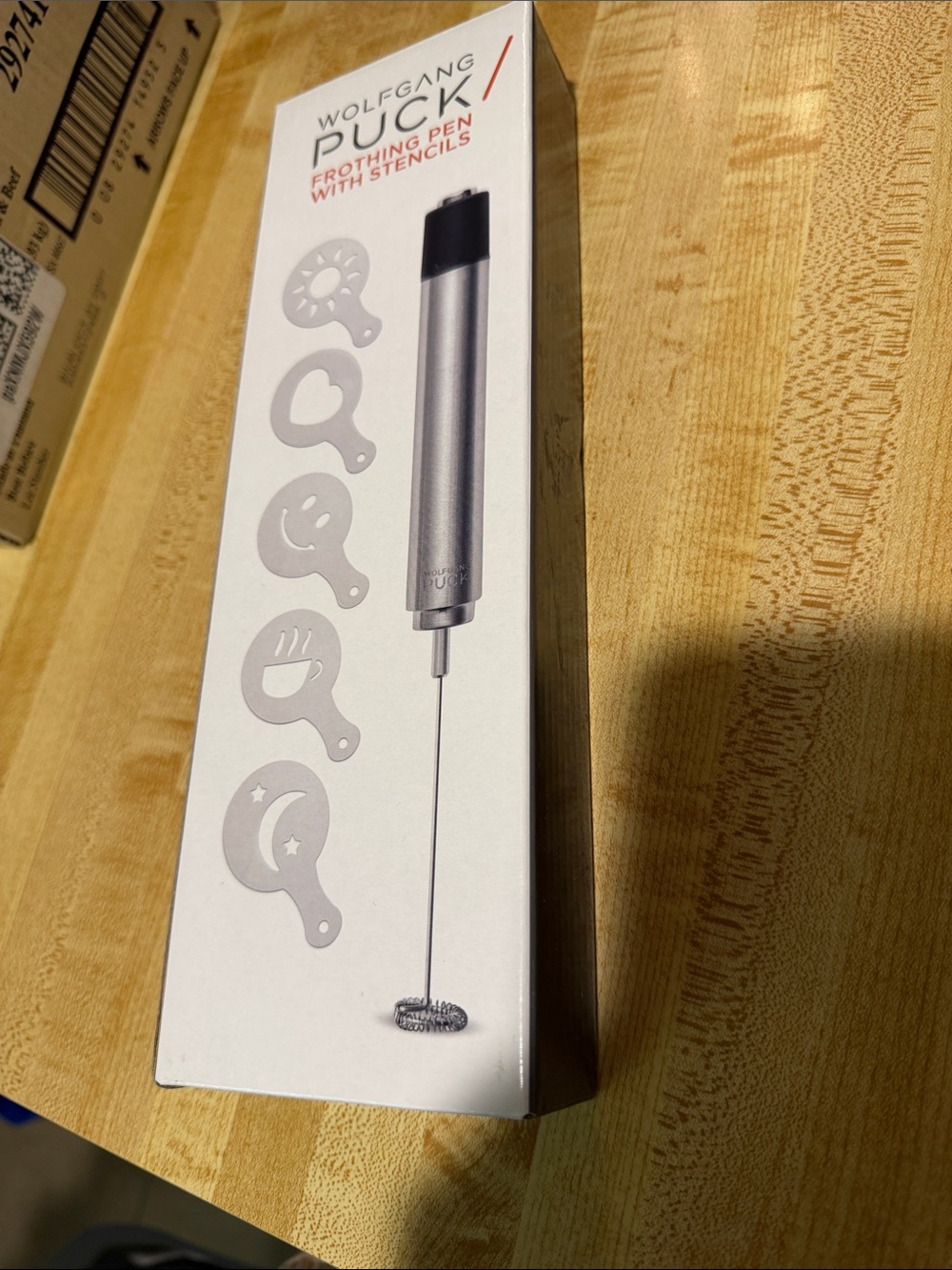 Wolfgang Puck Silver Milk Frother with Stencils - Silver
